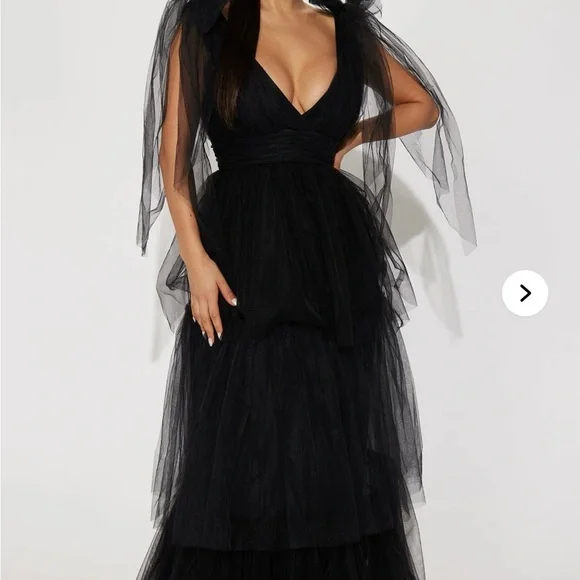 Fashion Nova | Dresses | Fashion Nova Black Tulle Maxi Dress | Poshmark
